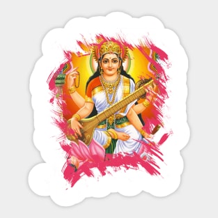 Saraswati Hindu Worshipping Sticker